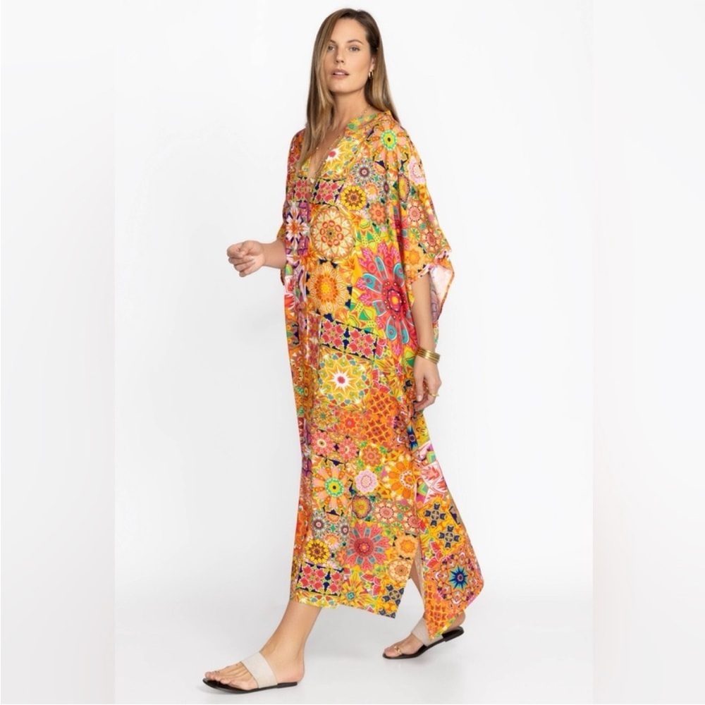 Johnny Was Multicolor Kaleida Kaftan Maxi Dress/Coverup. NWOT, Runs Large